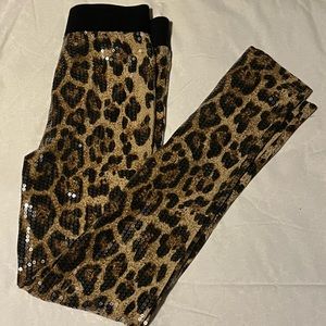 SWOON animal print sequins leggings.